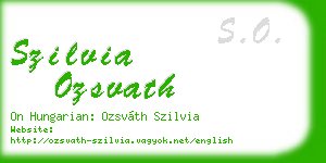 szilvia ozsvath business card